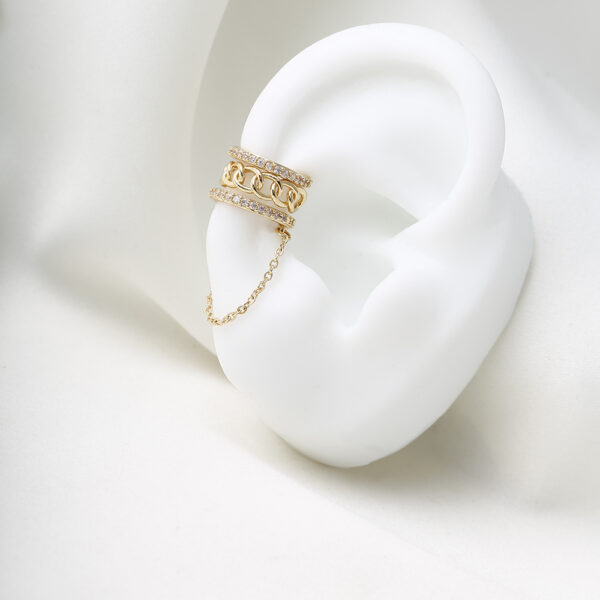 EARCUFF C/ PERLA EN BAÑO DE ORO