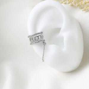 EARCUFF C/ PIEDRAS EN BAÑO DE RODINADO