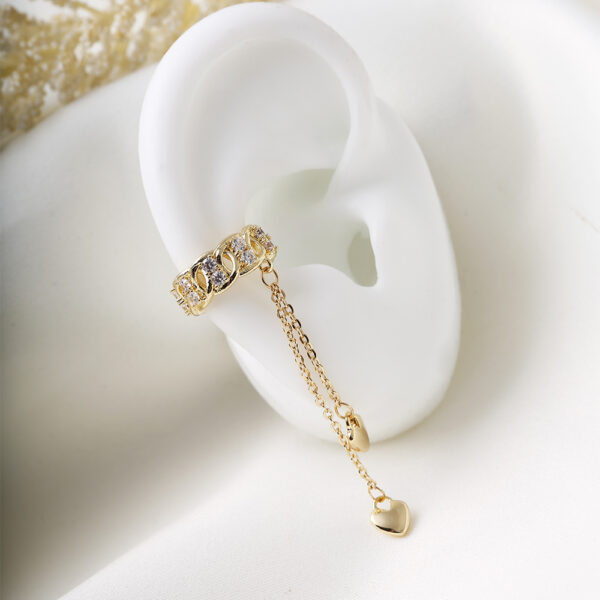 EARCUFF C/ CRISTAL EN BAÑO DE ORO