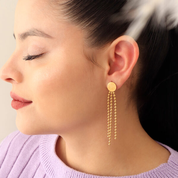 ARETE TOPO C/ BALIN DORADO EN ACERO INOXIDABLE