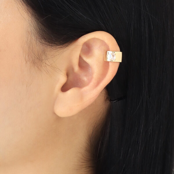 EARCUFF C/ CRISTAL EN BAÑO DE ORO