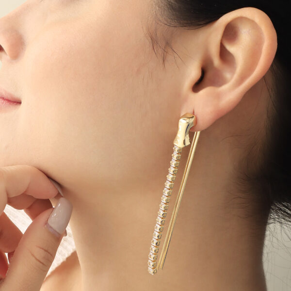 ARETE TOPO  PIEDRAS EN BAÑO DE ORO