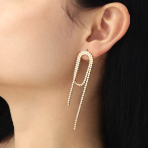 ARETE TOPO  PIEDRAS EN BAÑO DE ORO