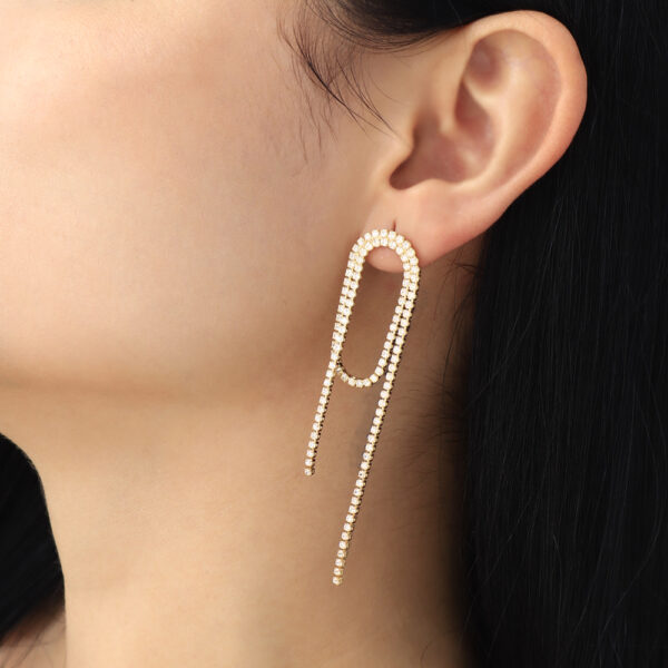 ARETE TOPO C/ PIEDRAS EN BAÑO DE ORO