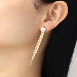 ARETE TOPO  PIEDRAS EN BAÑO DE ORO