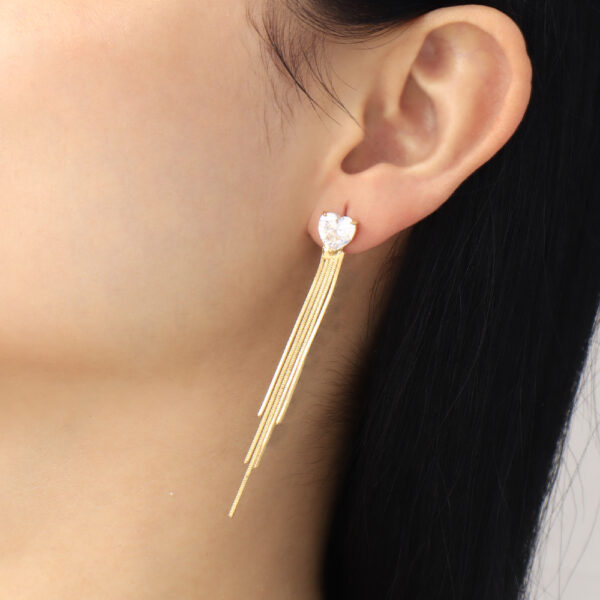 ARETE TOPO  PIEDRAS EN BAÑO DE ORO