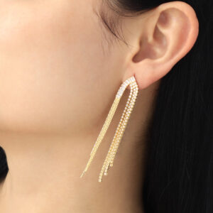 ARETE TOPO  PIEDRAS EN BAÑO DE ORO