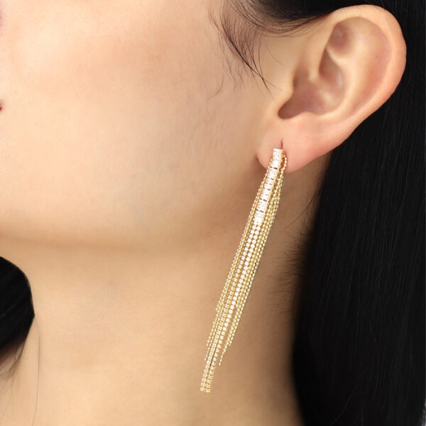 ARETE TOPO  PIEDRAS EN BAÑO DE ORO