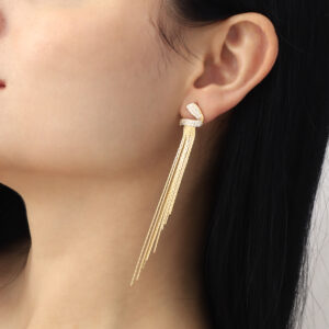 ARETE TOPO  PIEDRAS EN BAÑO DE ORO