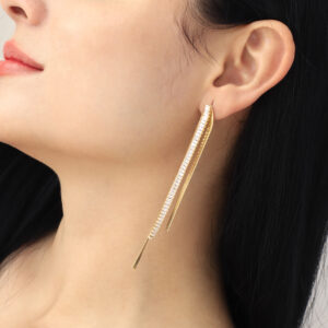 ARETE TOPO  PIEDRAS EN BAÑO DE ORO