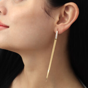 ARETE TOPO C/ PIEDRAS EN BAÑO DE ORO
