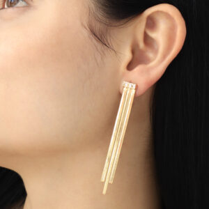 ARETE TOPO  PIEDRAS EN BAÑO DE ORO