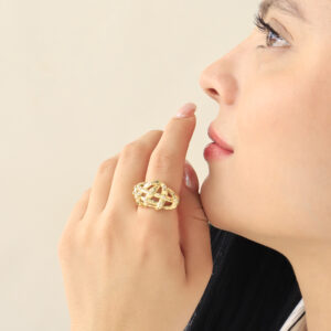 ANILLO .  DIJES EN BAÑO DE ORO