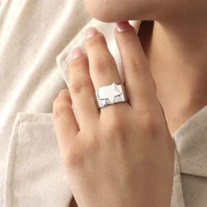 ANILLO  C/NACAR EN BAÑO DE RODINADO