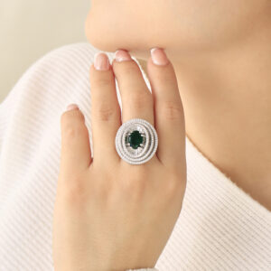 ANILLO .  PIEDRAS EN BAÑO DE RODINADO