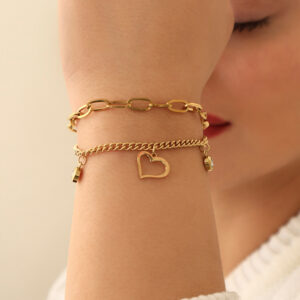 PULSERA  DOBLE EN ACERO INOXIDABLE