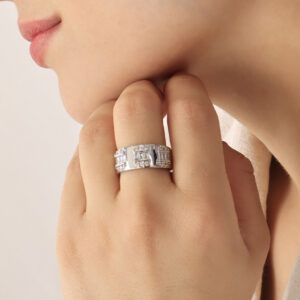 ANILLO  C/ PIEDRAS EN BAÑO DE RODINADO