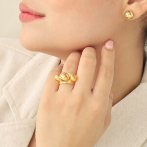ANILLO .  CIRCON EN BRONCE