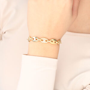 PULSERA . FIGURAS EN BAÑO DE ORO