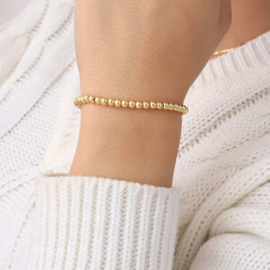 PULSERA . BOLITA 70CM EN BAÑO DE ORO