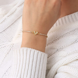 PULSERA . C/ PERLA EN BAÑO DE ORO