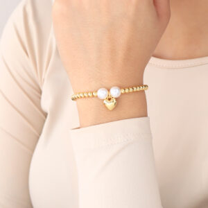 PULSERA . BOLITA 70CM EN BAÑO DE ORO