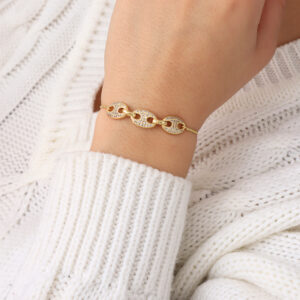 PULSERA . FIGURAS EN BAÑO DE ORO
