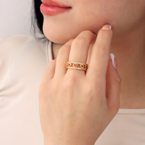 ANILLO .  PIEDRAS EN BAÑO DE ORO