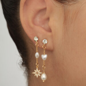 ARETE TOPO PERLAS EN BAÑO DE ORO ENSAMBLADO
