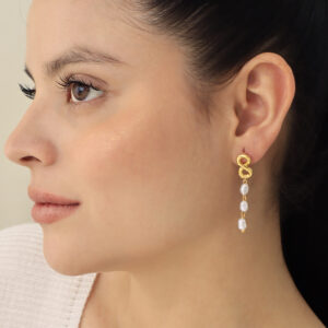 ARETE TOPO PERLAS EN BAÑO DE ORO ENSAMBLADO
