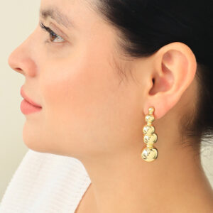 ARETE TOPO BALIN EN BAÑO DE ORO