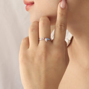 ANILLO  C/ PIEDRAS EN BAÑO DE RODINADO