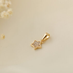 DIJE . ESTRELLA  CIRCON EN ORO LAMINADO