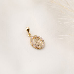DIJE . 9X6 CRY AB BEAD EN ORO LAMINADO