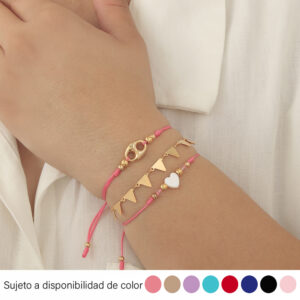 PULSERA . D.  DIJES Y PIEDRAS EN BAÑO DE ORO ENSAMBLADO