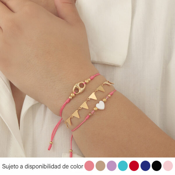 PULSERA . D.  DIJES Y PIEDRAS EN BAÑO DE ORO ENSAMBLADO