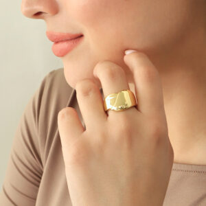 ANILLO .  DIJES EN BAÑO DE ORO