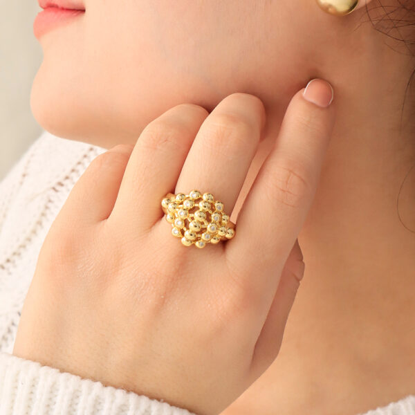 ANILLO . BALIN EN BAÑO DE ORO