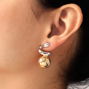 ARETE TOPO  EN BAÑO DE ORO