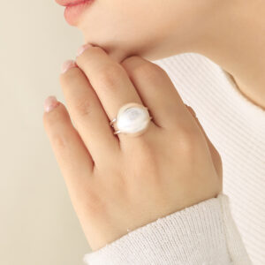 ANILLO .  CRISTAL EN BAÑO DE RODINADO