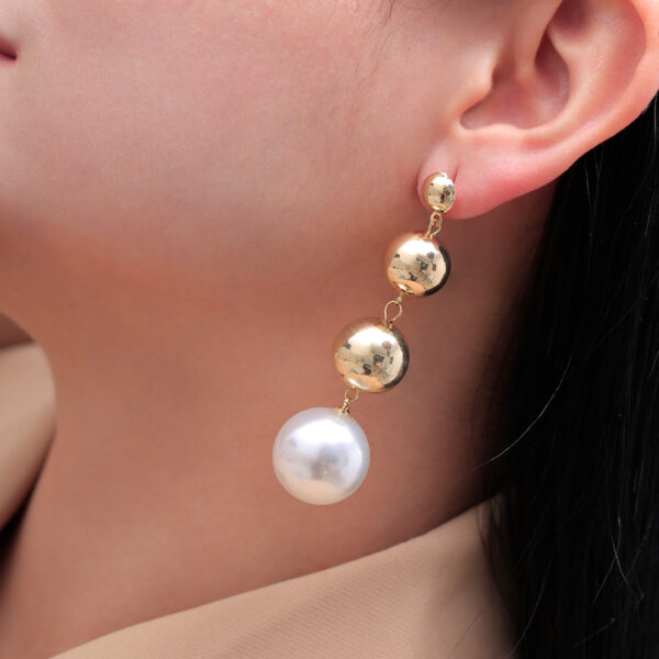 ARETE TOPO  PERLAS EN BAÑO DE ORO