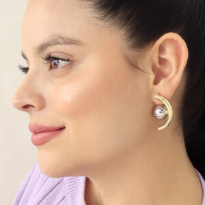 ARETE TOPO  EN BAÑO DE ORO