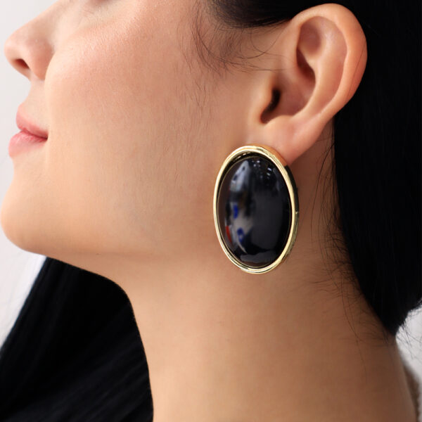 ARETE TOPO C/ PIEDRAS EN BAÑO DE ORO
