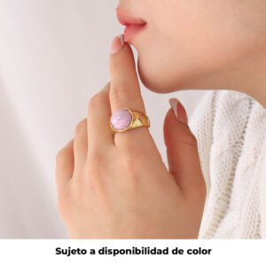 ANILLO . GUADALUPE PIEDRAS EN BAÑO DE ORO