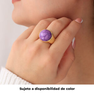 ANILLO .  PIEDRAS EN BAÑO DE ORO