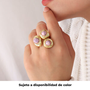 ANILLO .  PIEDRAS EN BAÑO DE ORO
