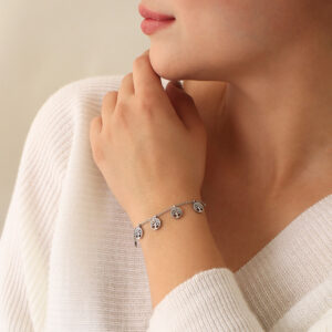 PULSERA . 11X6MM CRY AB BEAD EN ACERO INOXIDABLE