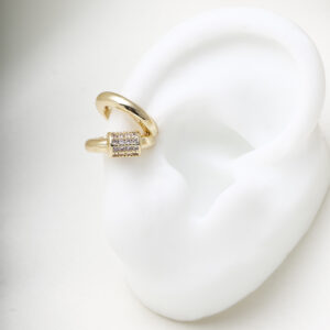 EARCUFF C/ CRISTAL EN BAÑO DE ORO