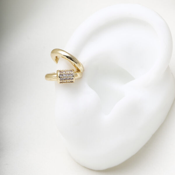 EARCUFF C/ CRISTAL EN BAÑO DE ORO