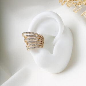 EARCUFF C/ CRISTAL EN BAÑO DE ORO